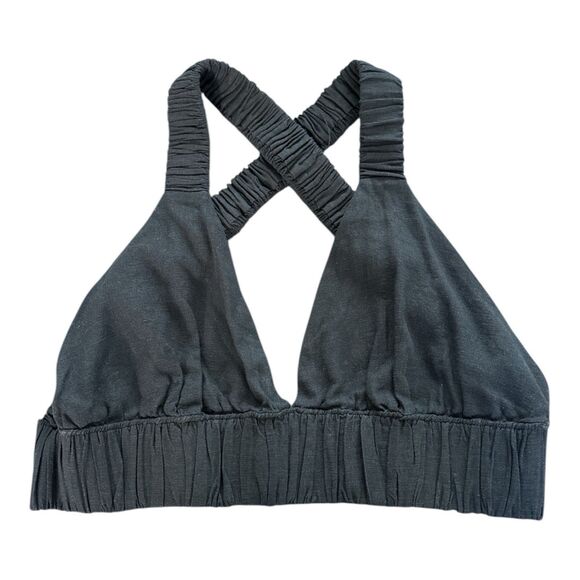 NWTs Abercrombie & Fitch Halter Top With Cross Back Straps Black Size XL NEW - Picture 1 of 10